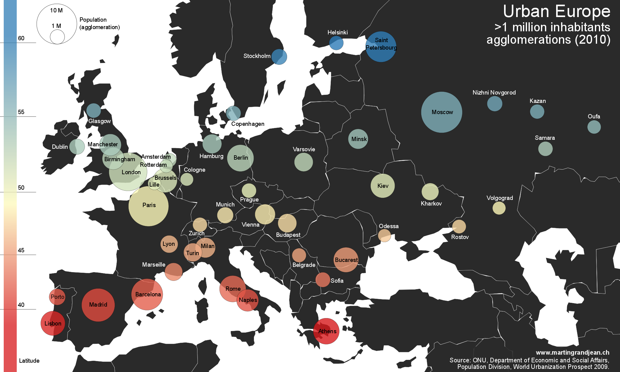 Urban Europe 2010 (>1M inhabitants)