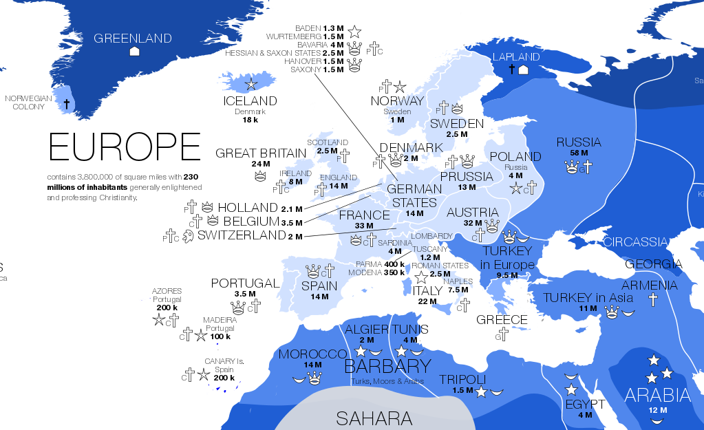 En Europe, grande densité d'informations à visualiser