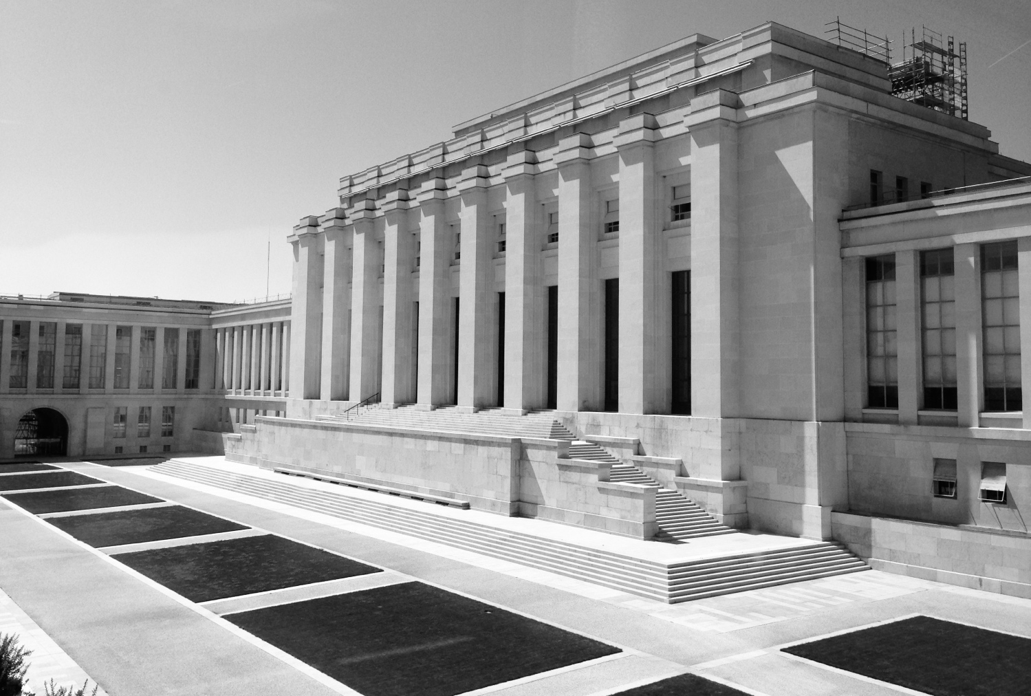 Le Palais des Nations, à Genève, ancien siège de la SDN où sont déposées les archives de cette dernière.