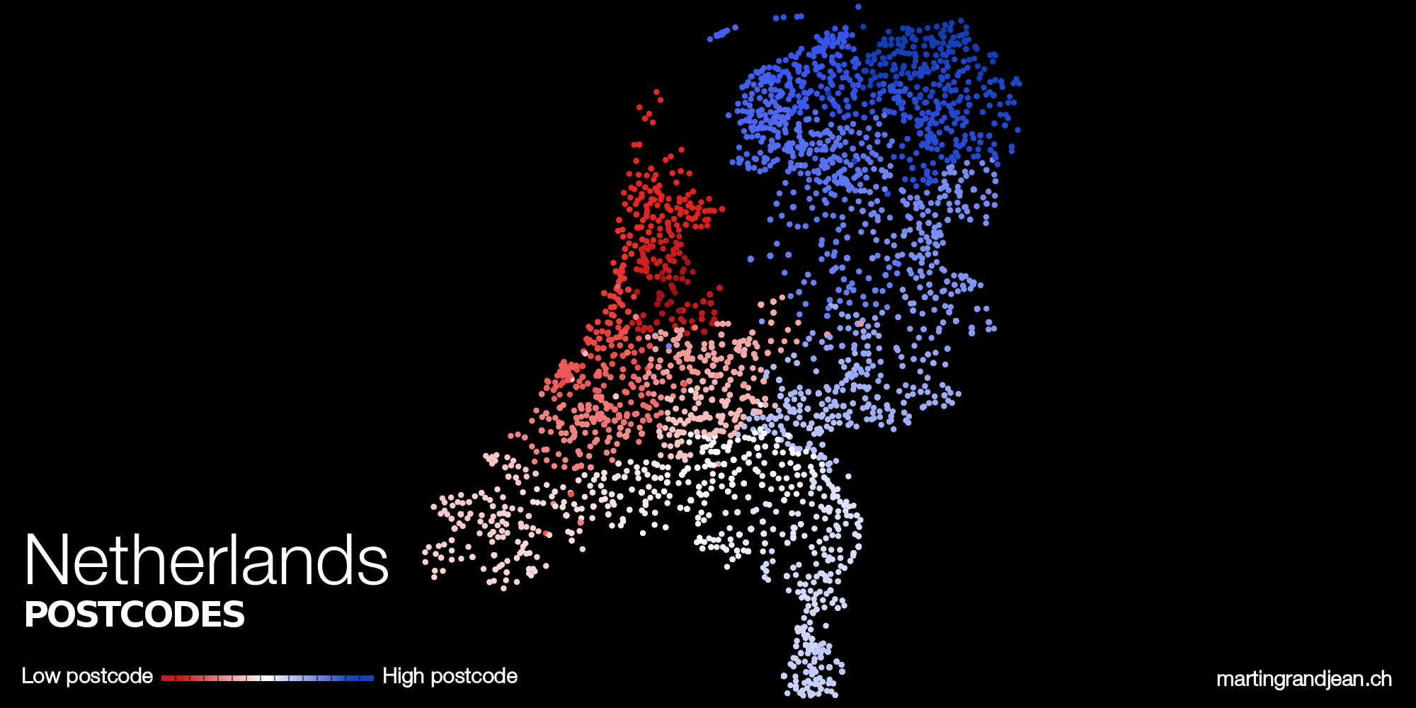 Netherlands postcodes mapping