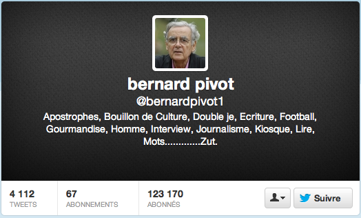 Le compte Twitter de Bernard Pivot