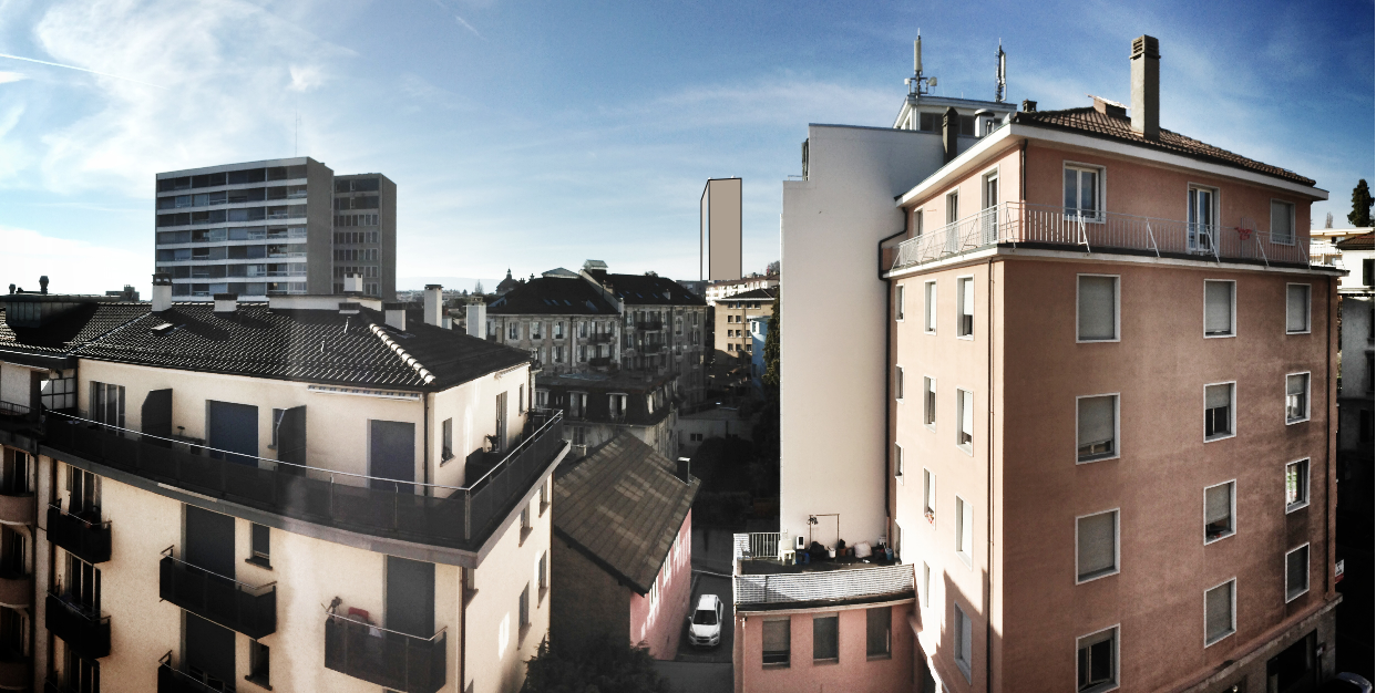 Vue de la future tour de Beaulieu (Taoua), Lausanne